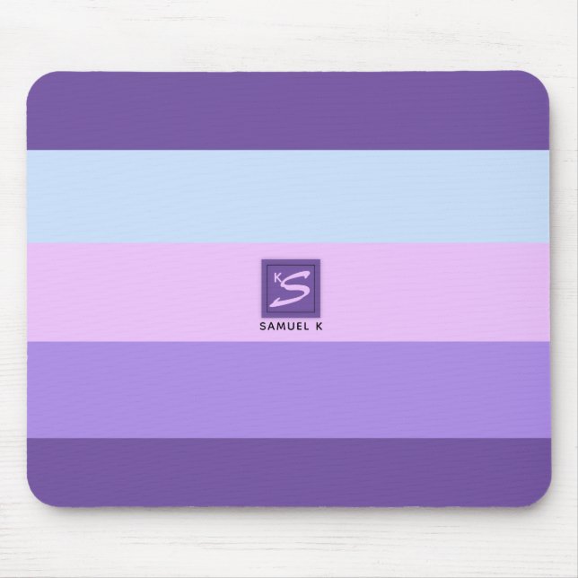 Gentle Lavender Dreams Color Palette Monogram Mouse Pad (Front)