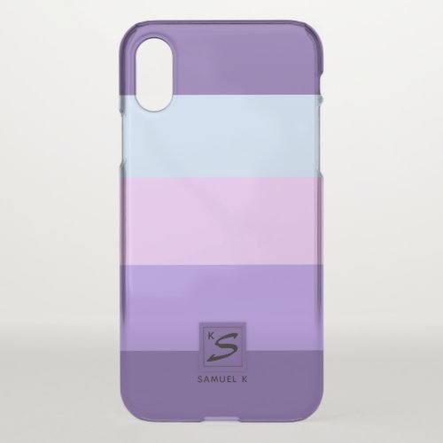 Gentle Lavender Dreams Color Palette Monogram iPhone X Case