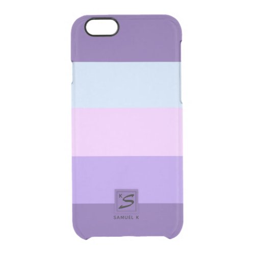 Gentle Lavender Dreams Color Palette Monogram Clear iPhone 66S Case
