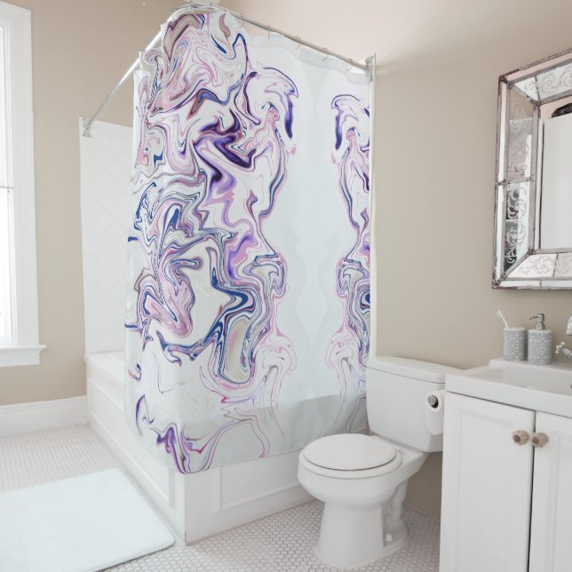 Gentle Lavender Serenity Splash Shower Curtain (In Situ)