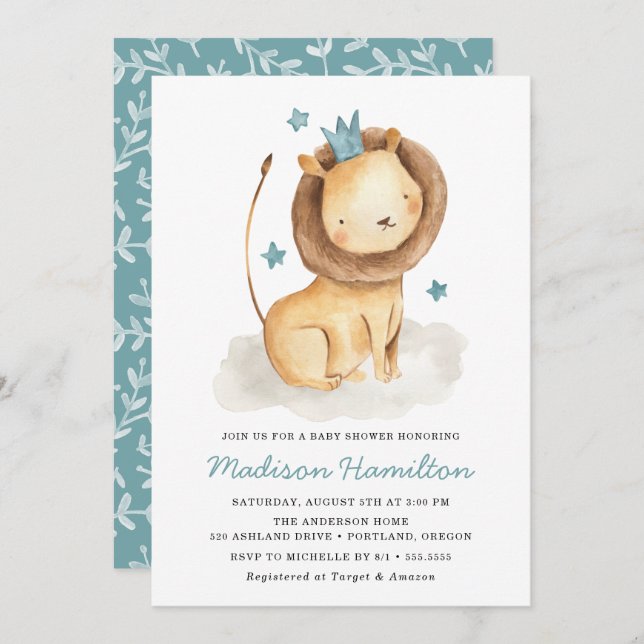 Gentle Lion | Baby Shower Invitation (Front/Back)