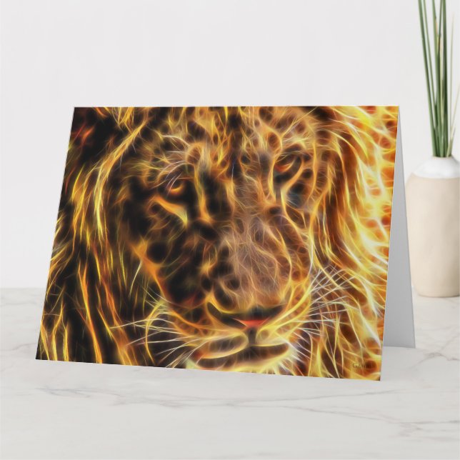 Gentle Lion Big Greeting Card by Gahr Graphics (Front)