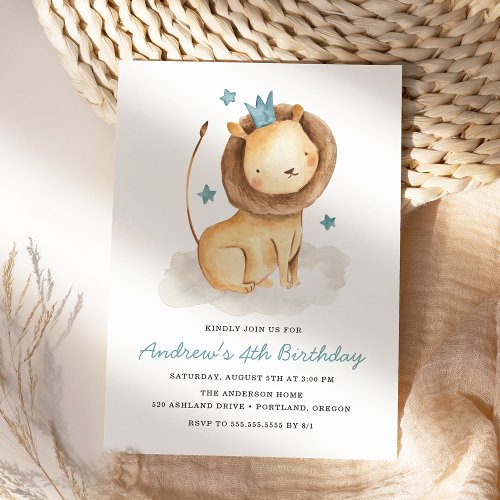 Gentle Lion Birthday Party Invitation