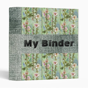 Gentle Mallow Flowers and Denim Binder