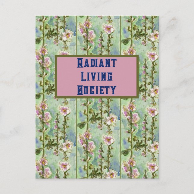 Gentle Mallow Radiant Living Postcard (Front)