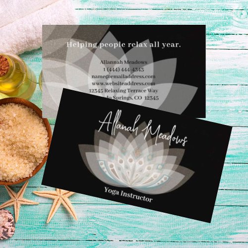 Gentle Mandala Lotus Flower Business Card