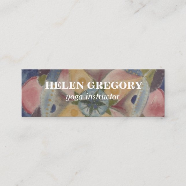 Gentle Mandala Yoga Instructor MiniStandard Matte Mini Business Card (Front)