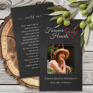 Gentle Memorial Prayer Card with Photo