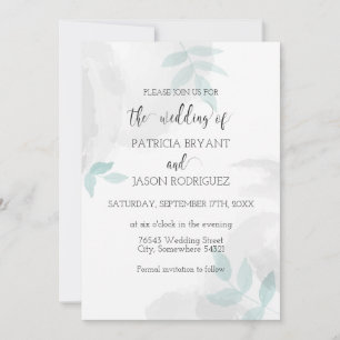 Gentle mint and gray Wedding Invitation