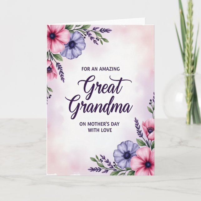 Gentle Moms Day Floral Card (Front)