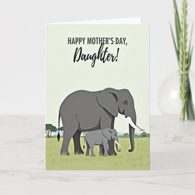 Gentle Mothers Day Elephant Card (Front)