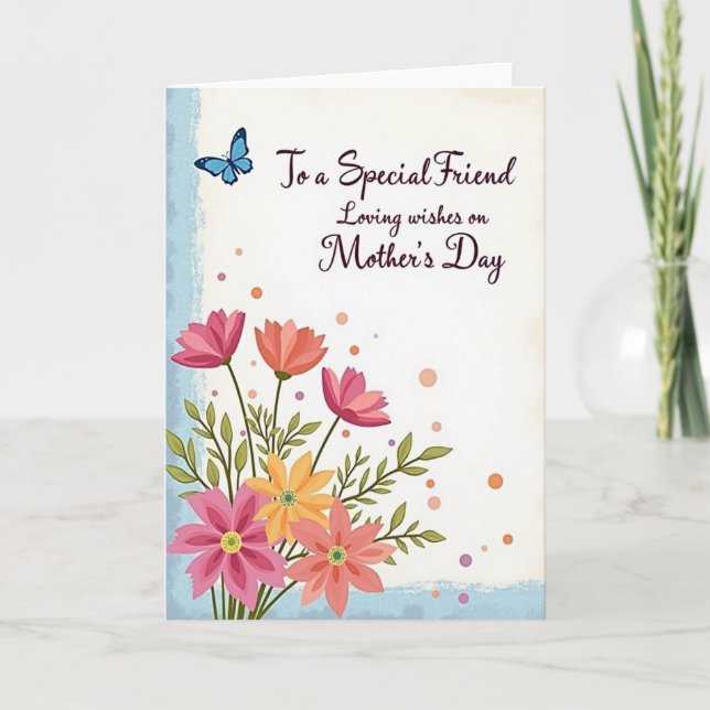 Gentle Mothers Day Flowers Card (Front)
