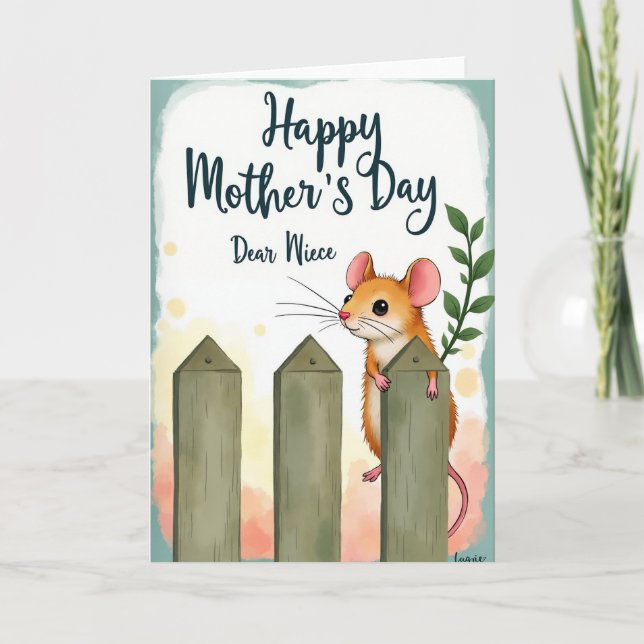 Gentle Mothers Day Niece Art Card (Front)