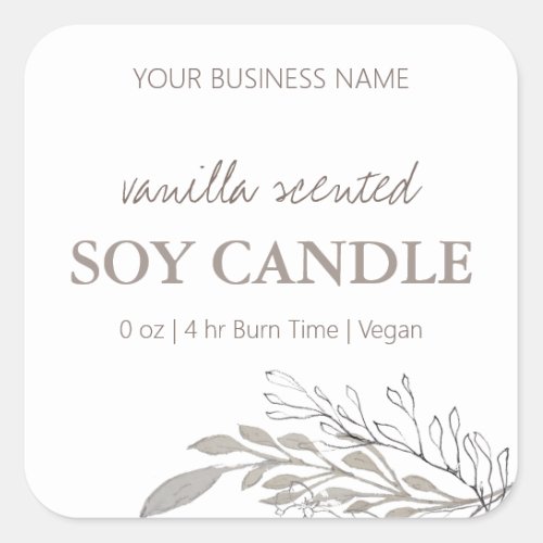 Gentle Neutral Soy Candle Labels