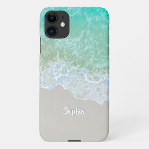 Gentle Ocean Waves, Beach Sand, Script Name iPhone 11 Case