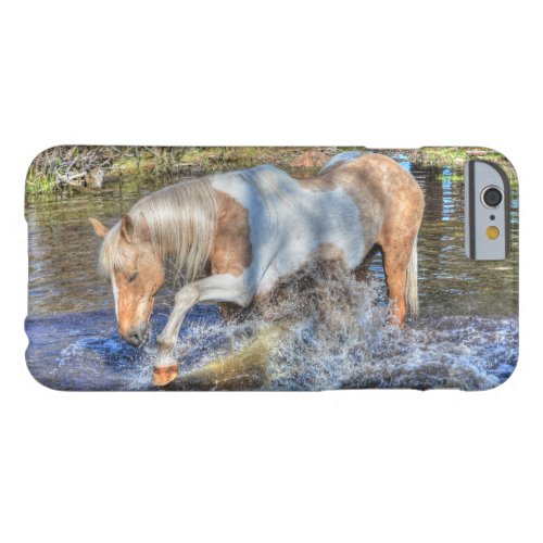 Gentle Palomino Pinto Stallion Playing in Pond Barely There iPhone 6 Case