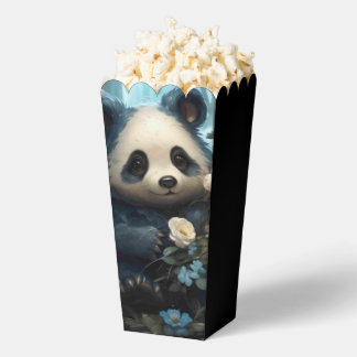 Gentle Panda Bear Among Jungle Roses Favor Boxes