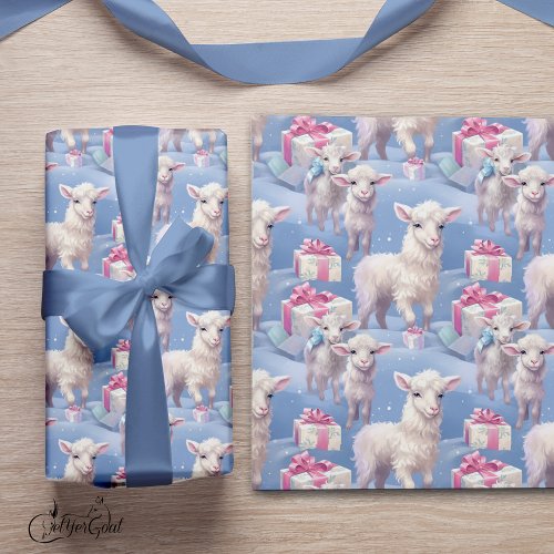 Gentle Pastel Lambs and Gifts Sm Wrapping Paper