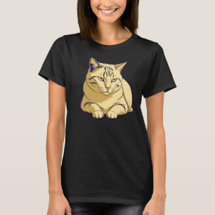Gentle Pause Cat – Quiet Rest Minimal T-Shirt
