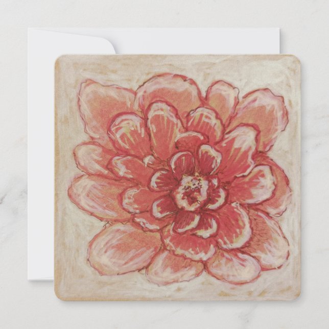 Gentle Pink Flower art  Holiday Card (Front)
