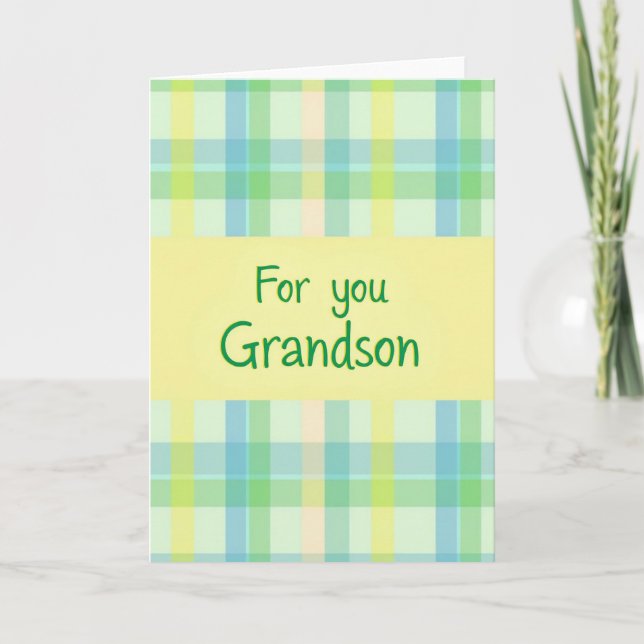 Gentle Plaid Greetings Card (Front)