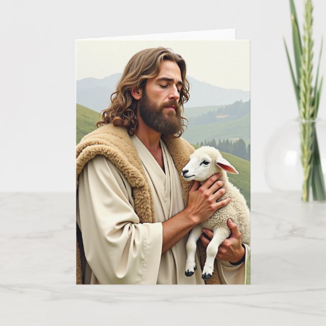 Gentle Protector Lamb Friend Card (Front)