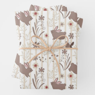 Gentle Rabbit Prince with Botanicals Wrapping Paper Sheets