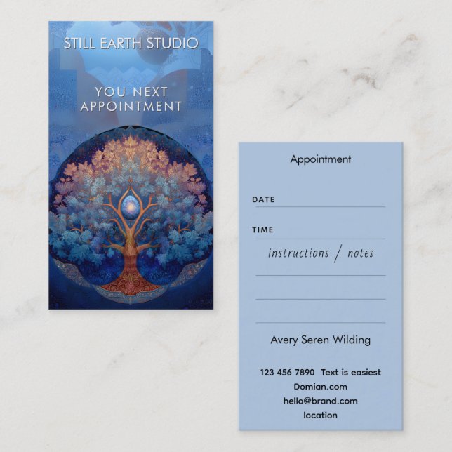 Gentle Radiance | Tree of Life B&B Appointment Card (Front/Back)