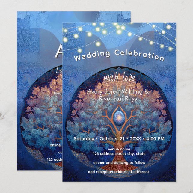 Gentle Radiance | Tree of Life B&B Invitation (Front/Back)