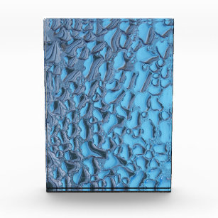 Gentle raindrops on blue glass   acrylic award