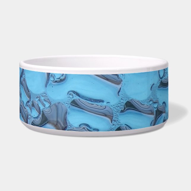 Gentle raindrops on blue glass   bowl (Front)