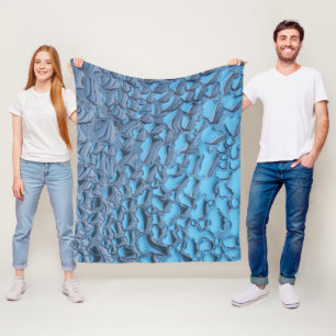 Gentle raindrops on blue glass  fleece blanket