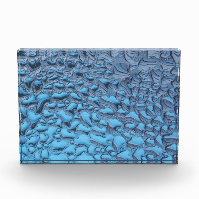 Gentle raindrops on blue glass  photo block (Front)