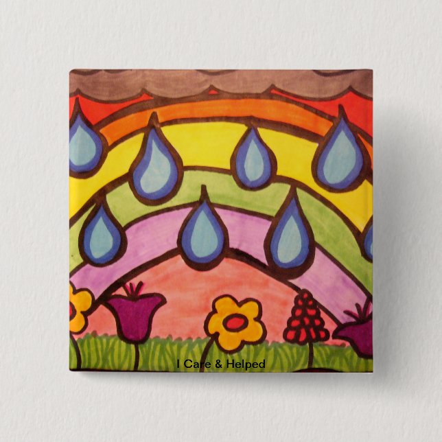 Gentle Raindrops Pinback Button (Front)