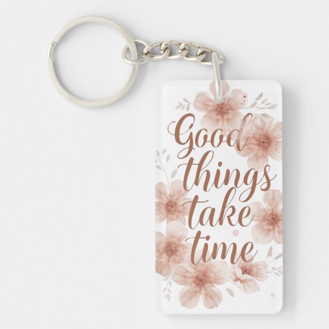 Gentle Reminder with Soft Florals Keychain (Front)