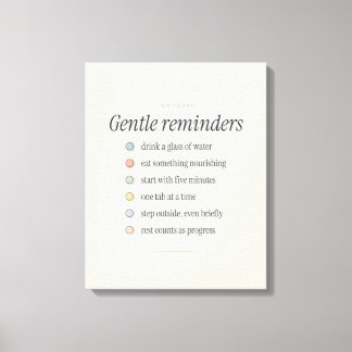 Gentle Reminders for Today Terracotta Sage Canvas Print