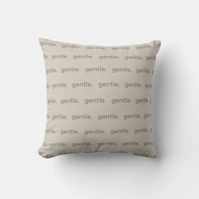 Gentle Repeated Word Pattern Cozy, Calm & Soft  Throw Pillow (Front)