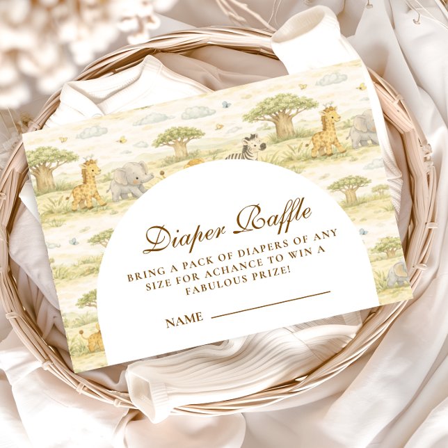 Gentle Safari Animals  Diapper Raffle Enclosure Card (Creator Uploaded)