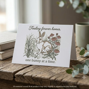 Gentle Sage Botanical Rabbit Rescue Illustration Thank You Card