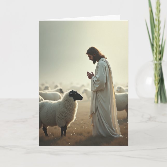Gentle Shepherd Sheep Scene Card (Front)