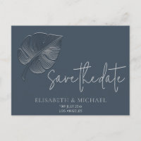 Gentle simple embossed tropical leaf