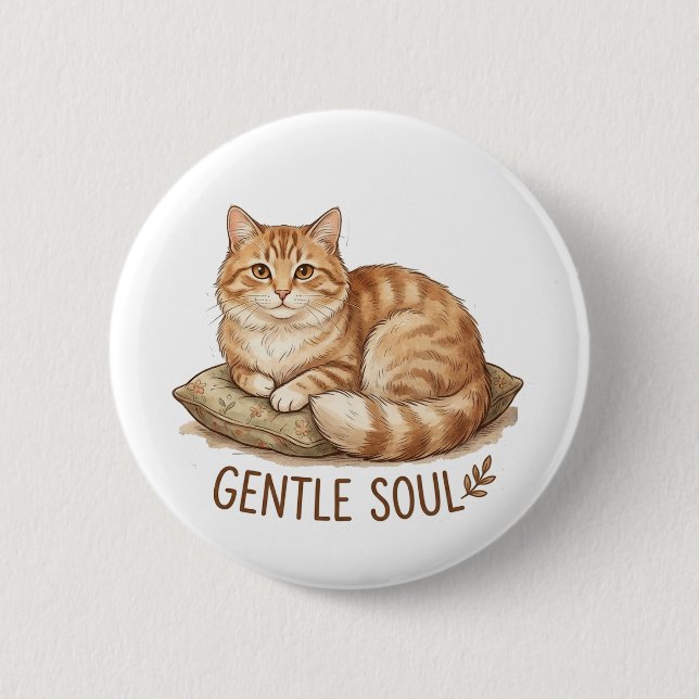 Gentle soul cat button (Front)