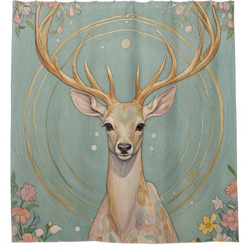 Gentle Spirit A Pastel Deer Shower Curtain