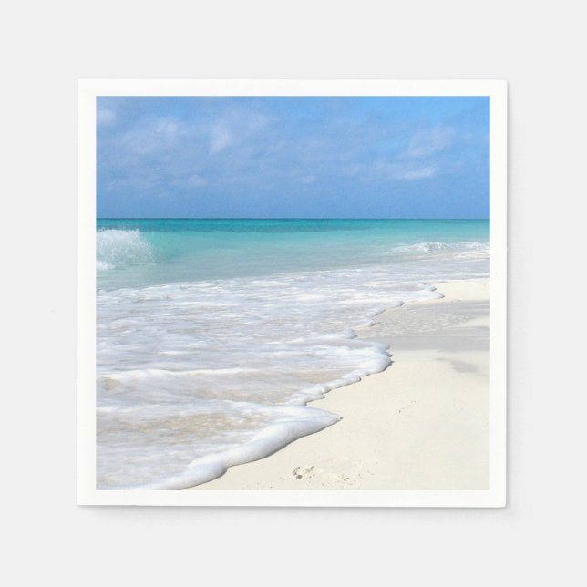 Gentle Surf White Sand Beach Napkins (Front)