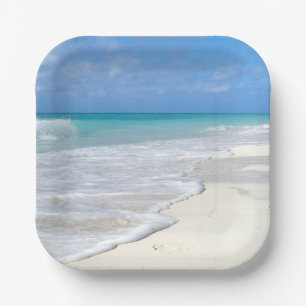 Gentle Surf White Sand Beach Paper Plates