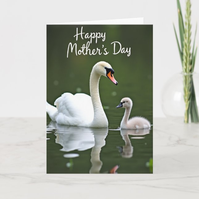 Gentle Swan Mothers Day Card (Front)