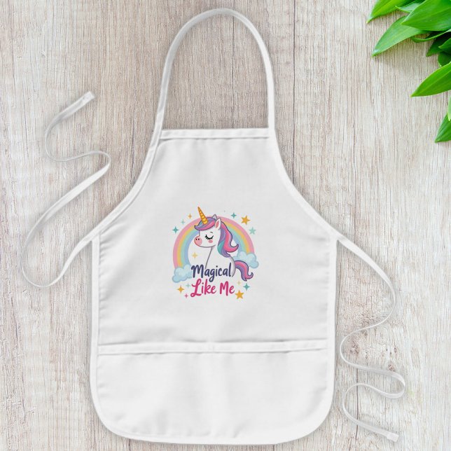 Gentle Unicorn with Rainbow  Kids' Apron (Creator Uploaded)