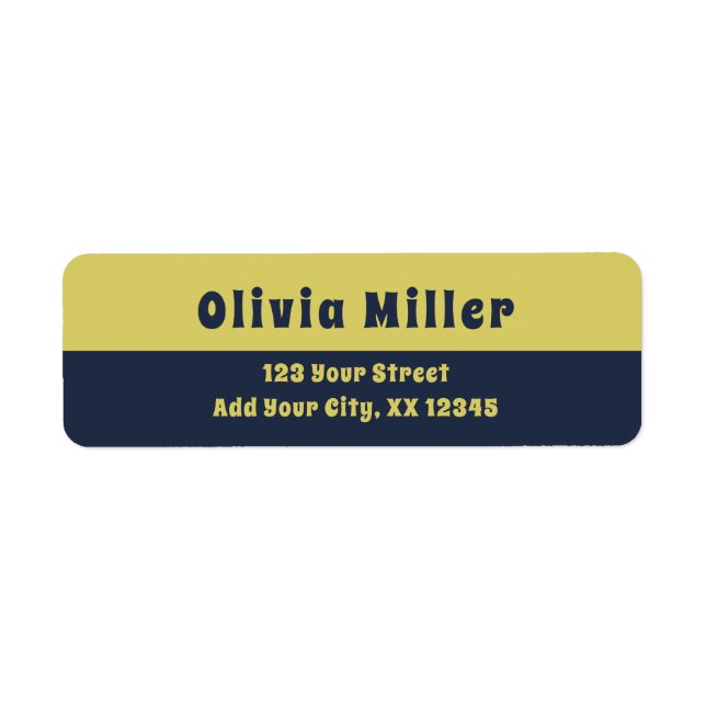Gentle Warm Yellow - Bold Retro Address Label (Front)