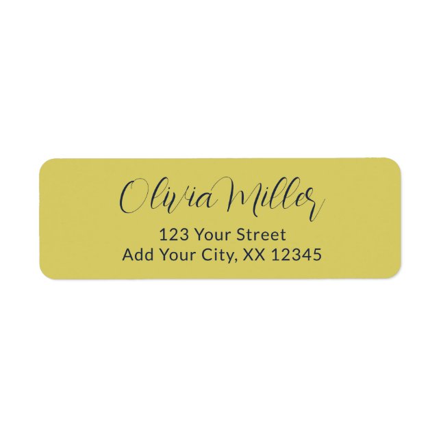 Gentle Warm Yellow - Elegant Address Label (Front)