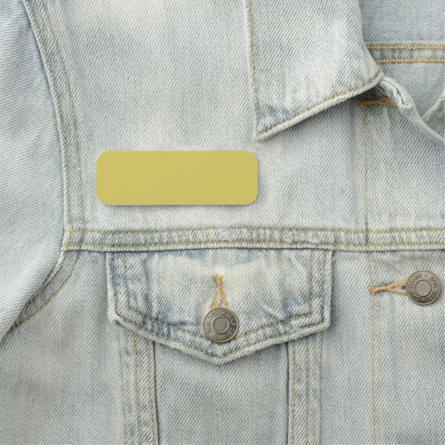 Gentle Warm Yellow Minimalist Name Tag (In Situ)